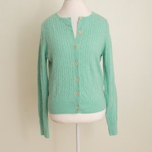 Mint Cable Knit Cardigan